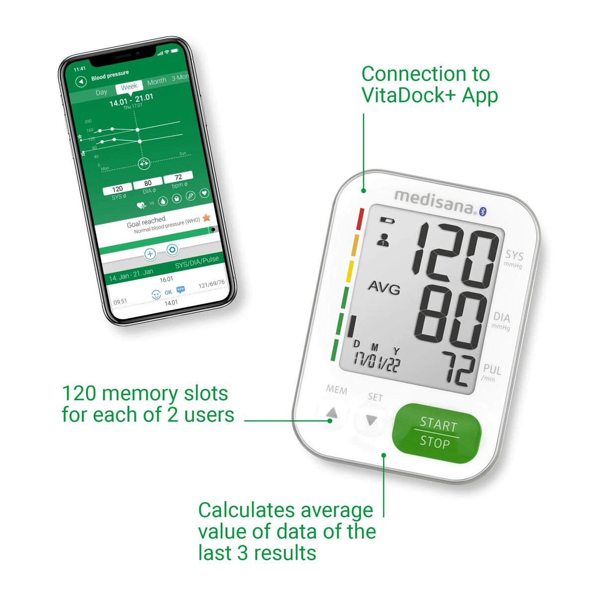 Medisana Arm Blood Pressure Monitor Medisana Bu 570 Connect