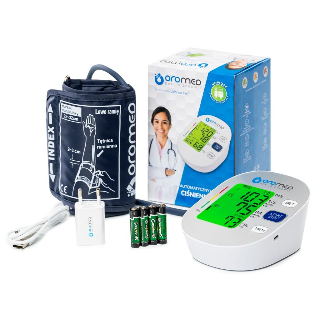 Oromed Arm Blood Pressure Monitor Oromed Oro-Bp2+ Zasilacz